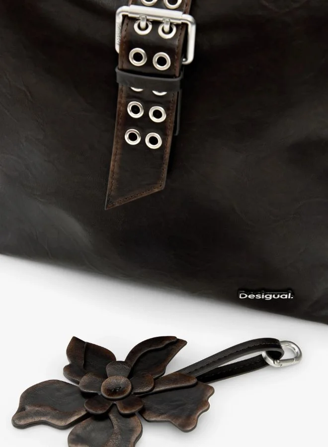 DESIGUAL Black Small backpack with flower appliques for Women | Best Price UAE